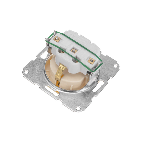 DEA Розетка 1-ая с/з с крышкой с/у 16А мех. Беж KRANZ  