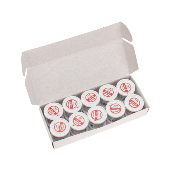 Припой с канифолью ПОС-61, 100г, Ø1мм, (олово 61%, свинец 39%), катушка REXANT