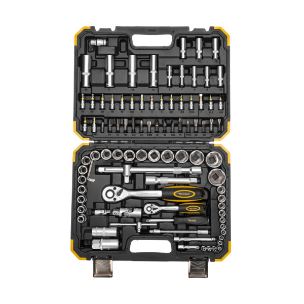 Набор инструментов, 1/2, 1/4, CrV, пластиковый кейс, 94 предмета KRANZ