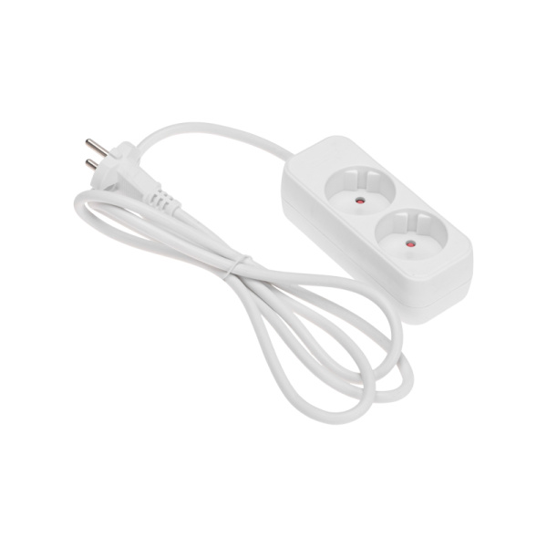 Удлинитель STANDARD 2 гнезда, 1,5м, 2х1,0мм², б/з, белый REXANT