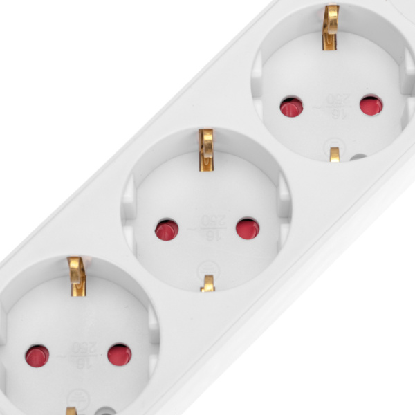 Удлинитель STANDARD 3 гнезда, 5м, 3х1,0мм², с/з, с выключателем, 2 USB, белый REXANT