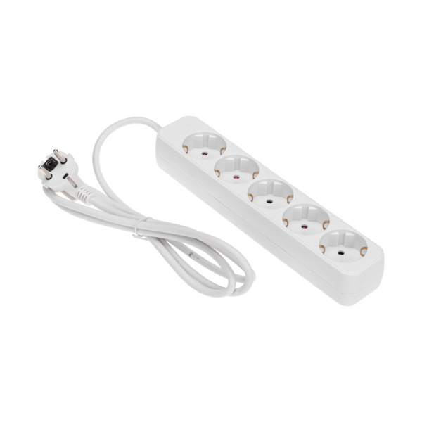 Удлинитель STANDARD 5 гнезд, 1,5м, 3х1,0мм², с/з, белый REXANT