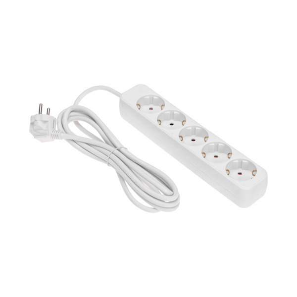 Удлинитель STANDARD 5 гнезд, 3м, 3х1,0мм², с/з, белый REXANT