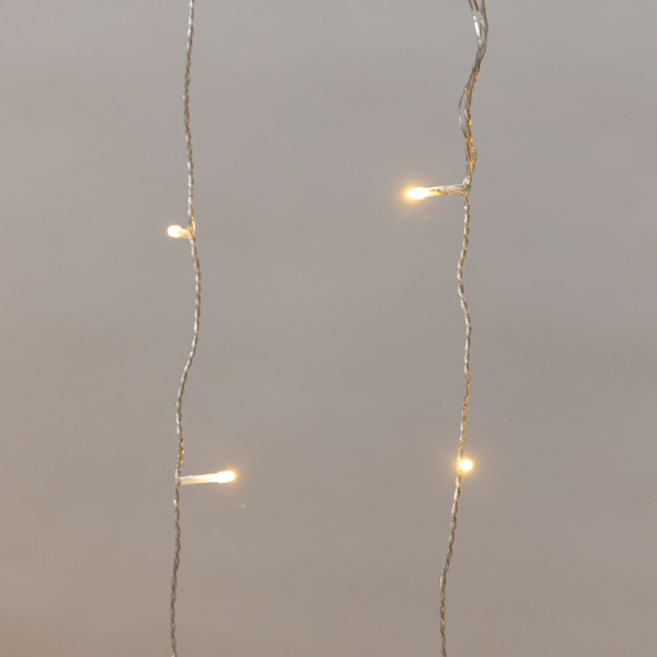 Гирлянда Дождь светодиодный 2х3м, эффект мерцания, прозрачный провод, IP44, 230В, диоды ТЕПЛЫЕ БЕЛЫЕ, 300LED NEON-NIGHT