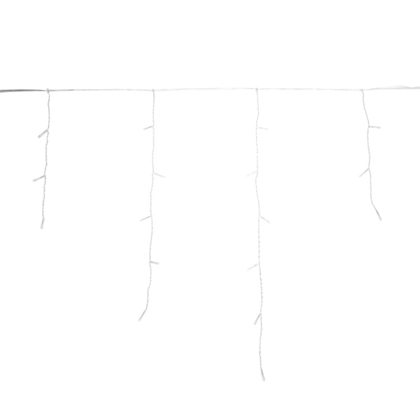 Гирлянда светодиодная Айсикл (бахрома) 10х0,6м, с эффектом мерцания, прозрачный провод, IP44, 230В, диоды ТЕПЛЫЕ БЕЛЫЕ, 238LED NEON-NIGHT