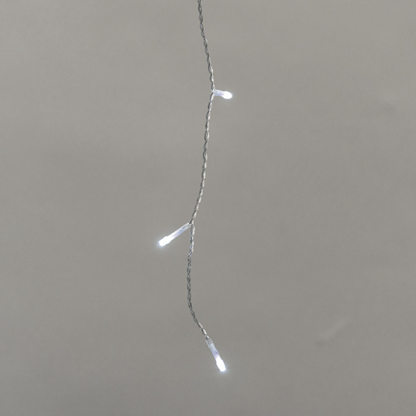 Гирлянда светодиодная Айсикл (бахрома) 10х0,6м, с эффектом мерцания, прозрачный провод, IP44, 230В, диоды БЕЛЫЕ, 238LED NEON-NIGHT