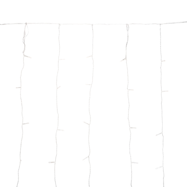 Гирлянда Дождь светодиодный 2х3м, эффект мерцания, прозрачный провод, IP44, 230В, диоды БЕЛЫЕ, 300LED NEON-NIGHT