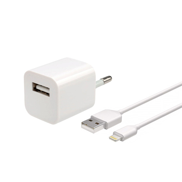 Сетевое зарядное устройство «Квадрат» USB (СЗУ) (1000 mA) белое REXANT