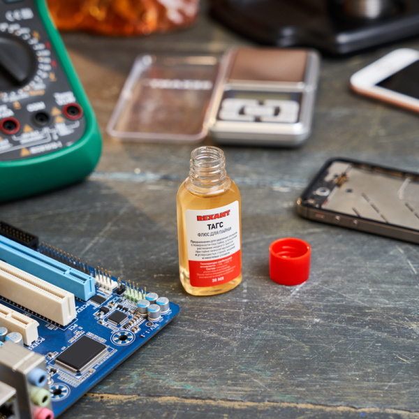 Флюс для пайки, ТАГС, 30мл, флакон, блистер REXANT 