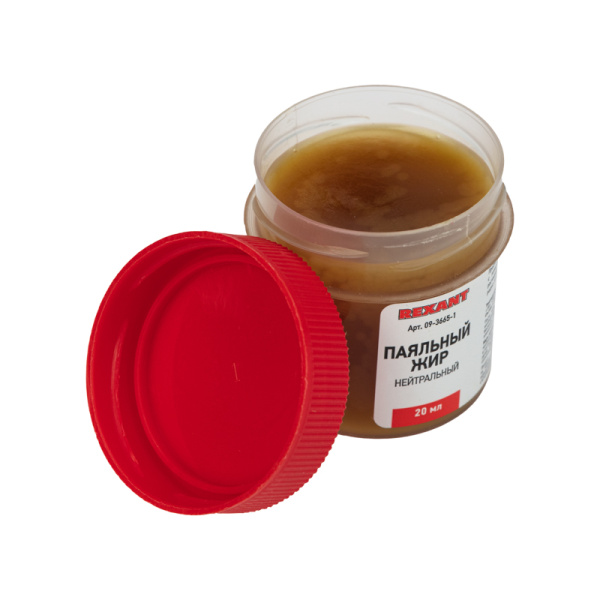 Флюс для пайки, паяльный жир НЕЙТРАЛЬНЫЙ, 20мл, банка, блистер REXANT 