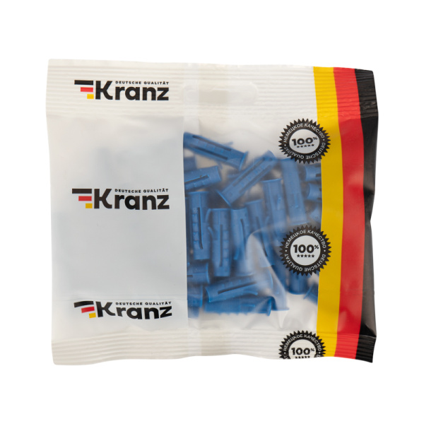 Дюбель распорный 8х30мм, синий, полипропилен, пакет (50 шт/уп) KRANZ