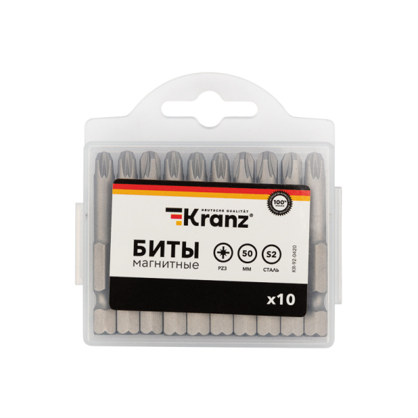 Бита PZ3х50 мм для шуруповерта (упак. 10 шт.) Kranz