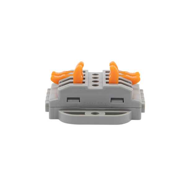 Клемма СМК 222-424P проходная 4 полюса, с монтажной площадкой (0,08-4 мм²), серая (25 шт./уп.) REXANT