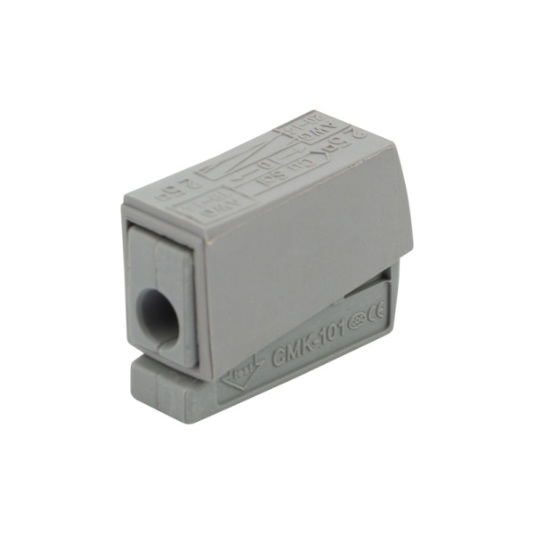 Строительно-монтажная клемма СМК 224-101 для светильника на 1 проводник (0,2-2,5)/(0,14-2,5) мм², серая (100 шт./уп.) REXANT