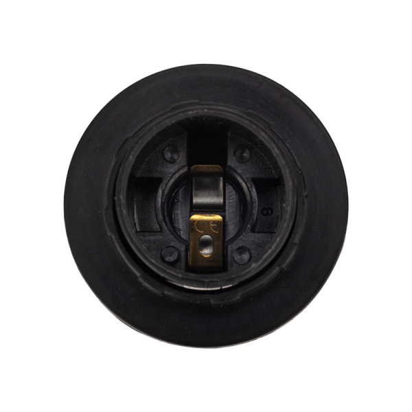 Патрон пластиковый термостойкий подвесной с кольцом Е14, черный REXANT