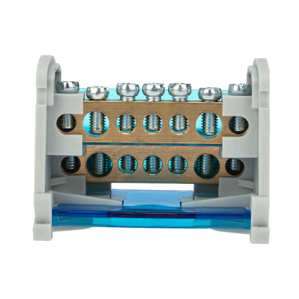 Шина на DIN-рейку в корпусе (кросс-модуль) 2х7 REXANT