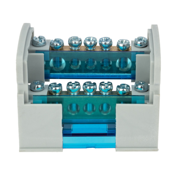 Шина на DIN-рейку в корпусе (кросс-модуль) 2х7 REXANT