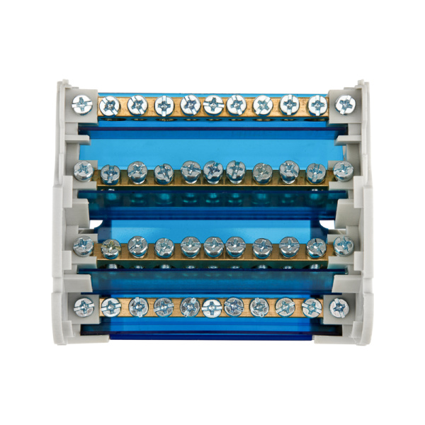 Шина на DIN-рейку в корпусе (кросс-модуль) 4х11 REXANT