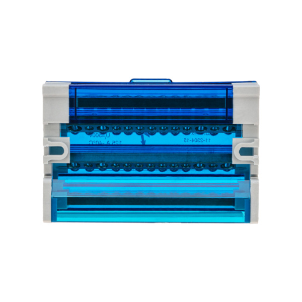 Шина на DIN-рейку в корпусе (кросс-модуль) 4х15 REXANT