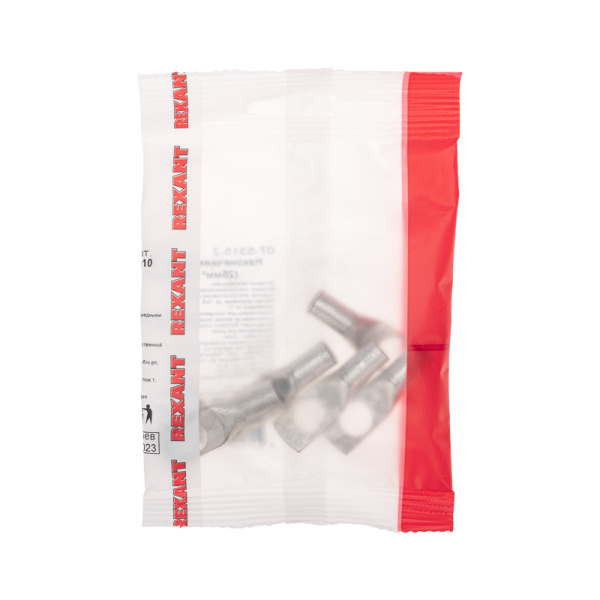 Наконечник медный луженый ТМЛ-Р 25–10 (25мм² - Ø10мм) (в упак. 5 шт.) REXANT