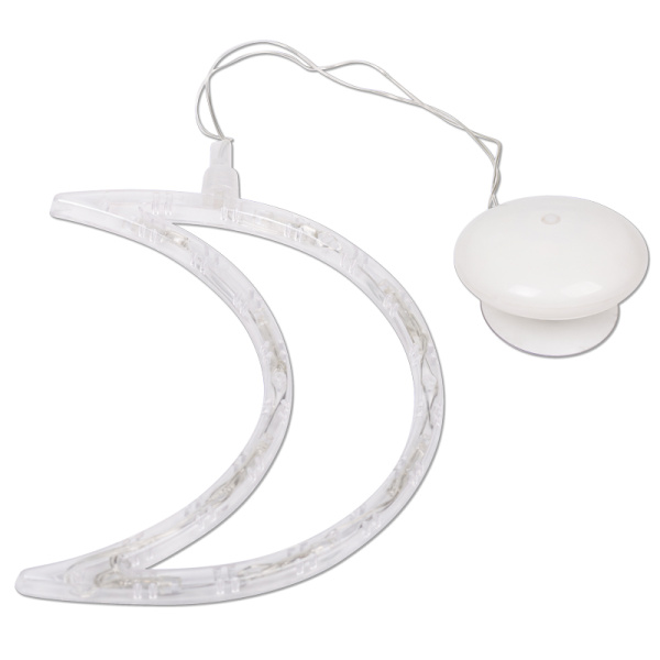 Фигура светодиодная Месяц на присоске с подвесом, цвет ТЕПЛЫЙ БЕЛЫЙ