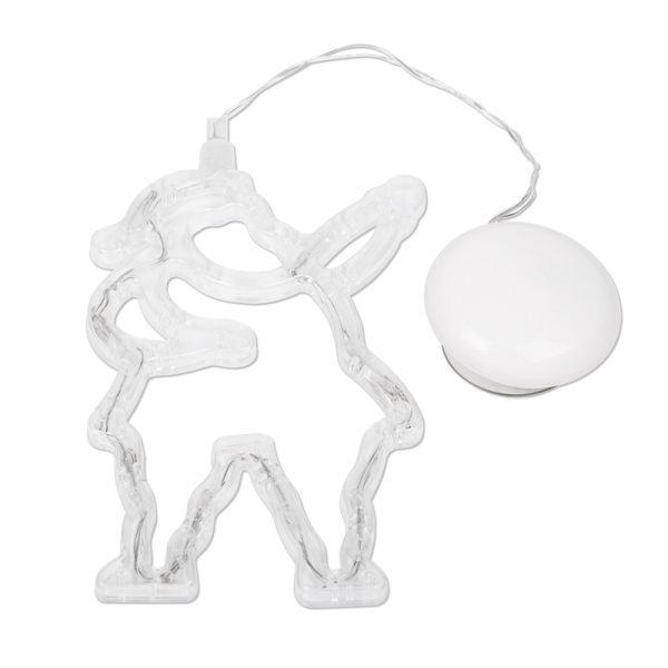 Фигура светодиодная Санта Клаус на присоске с подвесом, цвет белый