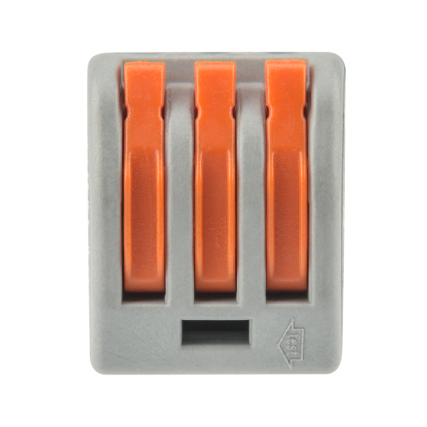 Универсальная клемма СМК 222-413, 3-проводная серая 0,08-2,5/4 мм² (20 шт./уп.) REXANT