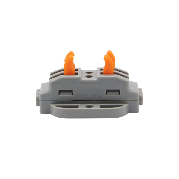 Клемма СМК 222-422P проходная 2 полюса, с монтажной площадкой (0,08-4 мм²), серая (блистер 5 шт./уп.) REXANT