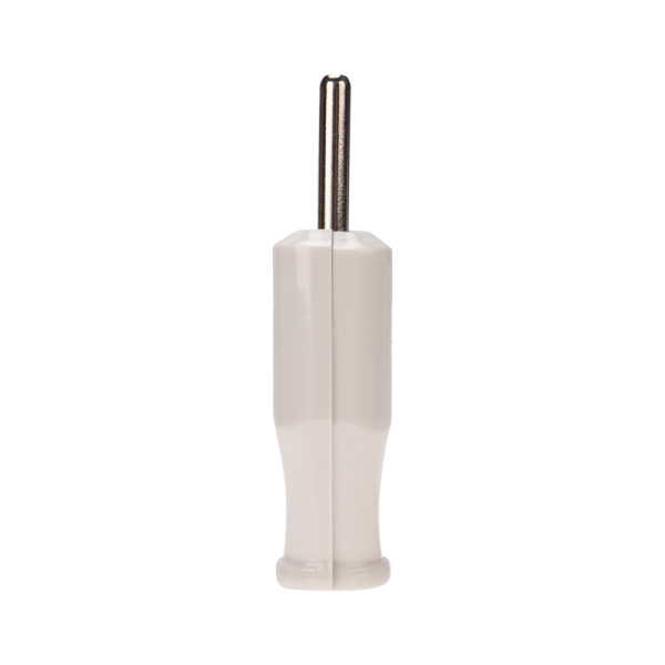 Вилка прямая без з/к 6А плоская белая REXANT