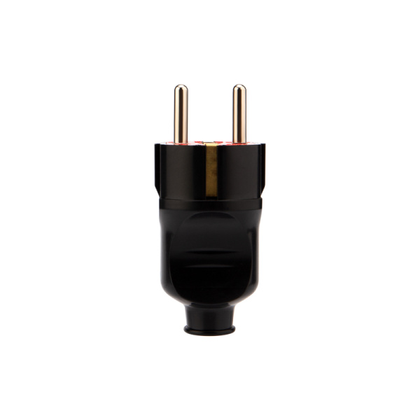 Вилка Евро прямая с з/к 16А усиленная черная REXANT