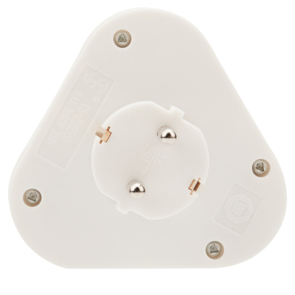 Тройник электрический пирамида 16А с/з белый REXANT
