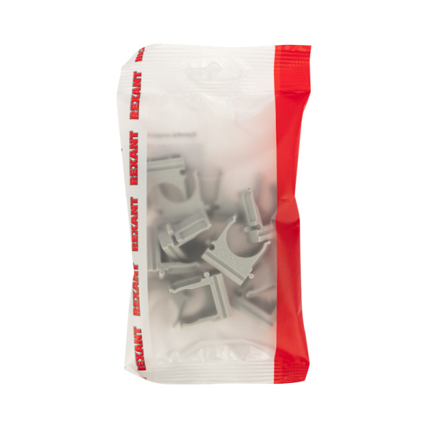 Крепеж-клипса для трубы ø20мм серая (10 шт/уп) REXANT