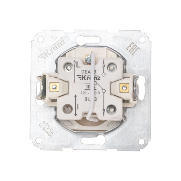 DEA Выключатель (переключатель) 1кл прох. (инд) с/у 10А мех. бежевый KRANZ