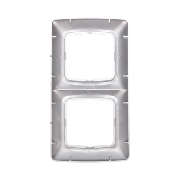 DEA Рамка 2-я горизонтальная Серебряный металлик KRANZ 