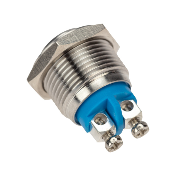 Кнопка антивандальная Ø16 Б/Фикс (2с винт) OFF-(ON) выпуклая (A16-A3) REXAN