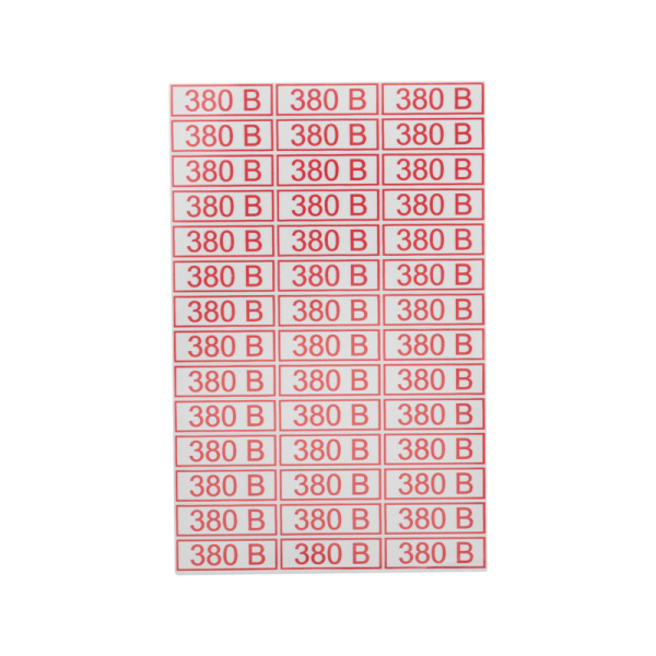 Наклейка знак электробезопасности «380 В»10х30мм (42 шт. на листе, 5 листов) REXANT