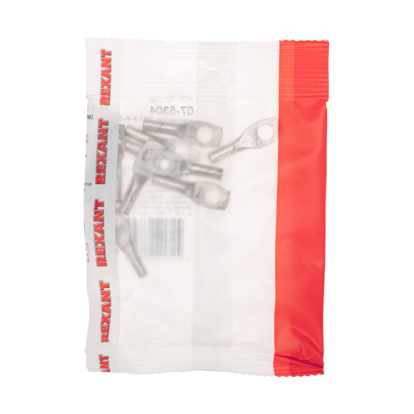 Наконечник медный луженый ТМЛ 4–6–3 (4мм² - Ø6мм) ГОСТ 7386-80 (в упак. 10 шт.) REXANT