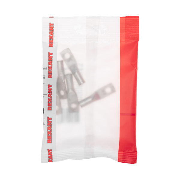 Наконечник медный луженый ТМЛ 10–5–5 (10мм² - Ø5мм) ГОСТ 7386-80 (в упак. 5 шт.) REXANT