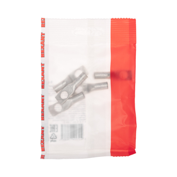 Наконечник медный луженый ТМЛ 10–8–5 (10мм² - Ø8мм) ГОСТ 7386-80 (в упак. 5 шт.) REXANT