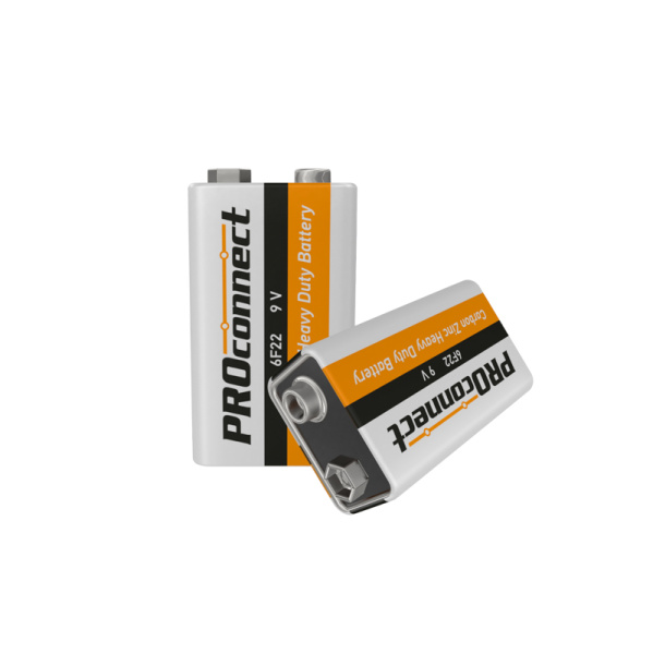Батарейка солевая 6F22 «Крона» 9В, 1 шт, термопленка PROconnect