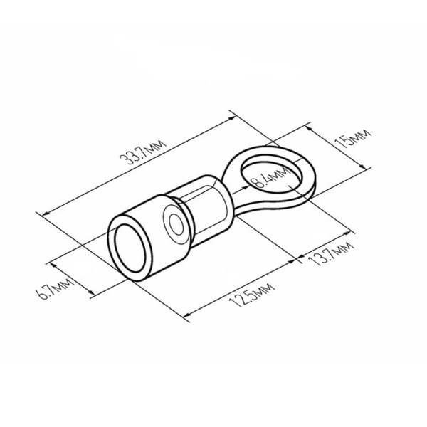Наконечник кольцевой изолированный термоусаживаемый ø 8.4 мм 4-6 мм² (НКи-т 6.0-8/НКи-т5,5-8) желтый REXANT