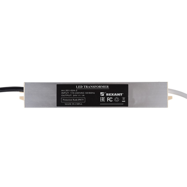 Источник питания 24В, 24Вт с проводами, влагозащищенный IP67