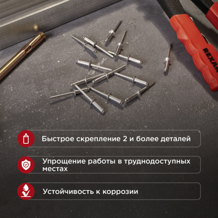 Заклепки, 4,8x14мм, 50 шт. REXANT