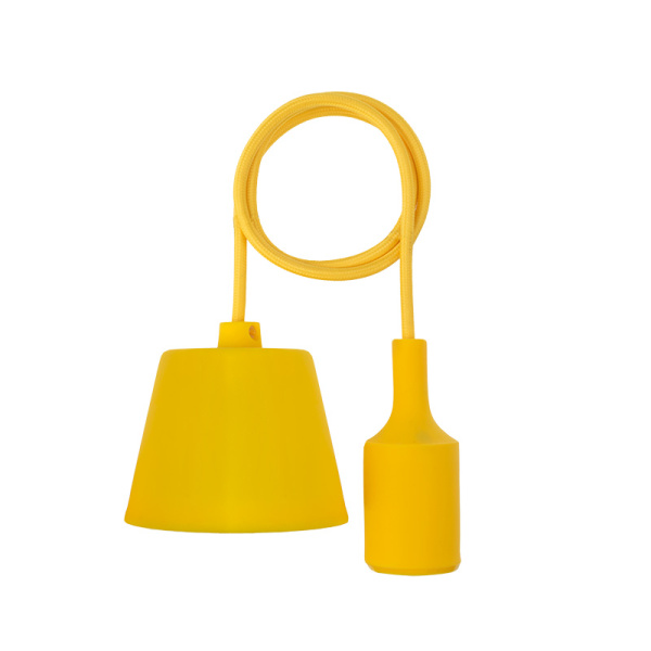Патрон E27 силиконовый со шнуром 1 м желтый REXANT