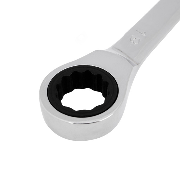 Ключ комбинированный трещоточный 19мм, CrV, зеркальный хром REXANT 