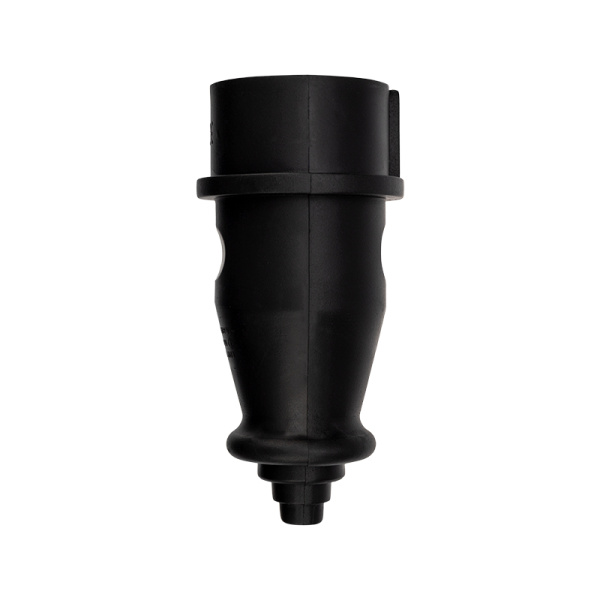 Вилка переносная влагозащищенная 3Р+РЕ, 32 А, IP44 каучук, черная REXANT