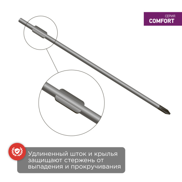 Отвертка крестовая PH1х75мм, двухкомпонентная рукоятка REXANT