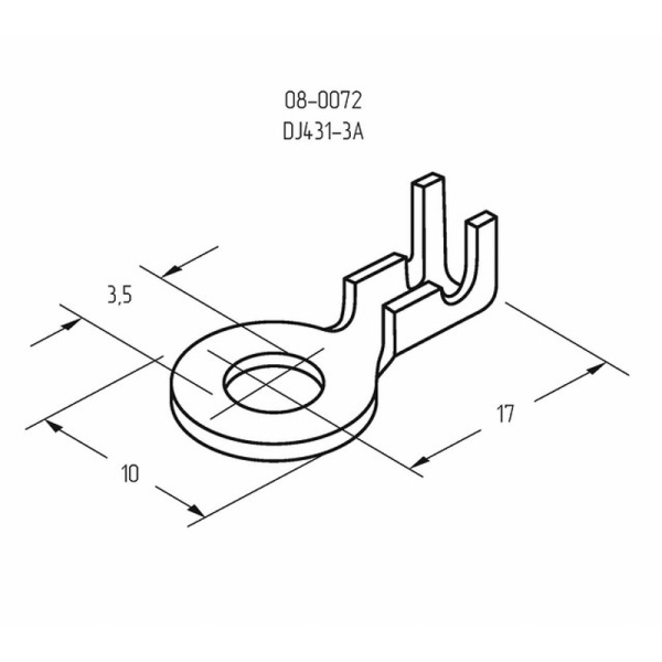 Наконечник кольцевой REXANT, ø3.5 мм, 0.5-0.8 мм² (НК 3-0,5-0,8)