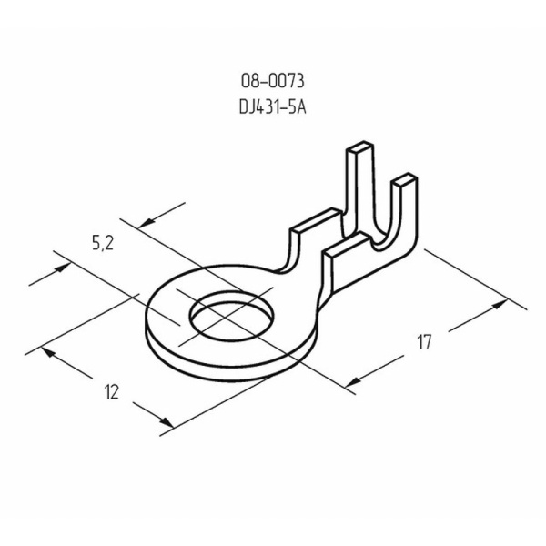 Наконечник кольцевой REXANT, ø5.2 мм, 0.5-0.8 мм² (НК 5-0,5-0,8)