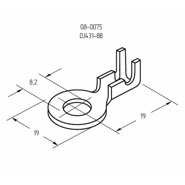 Наконечник кольцевой REXANT, ø8.2 мм, 1.0-1.5 мм² (НК 8-1,0-1,5)